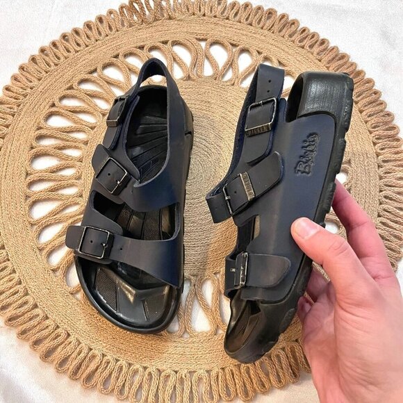 Birkenstock Birki's Navy Blue Kid's Heel Strap Sandals Size EU 33 - Picture 1 of 11
